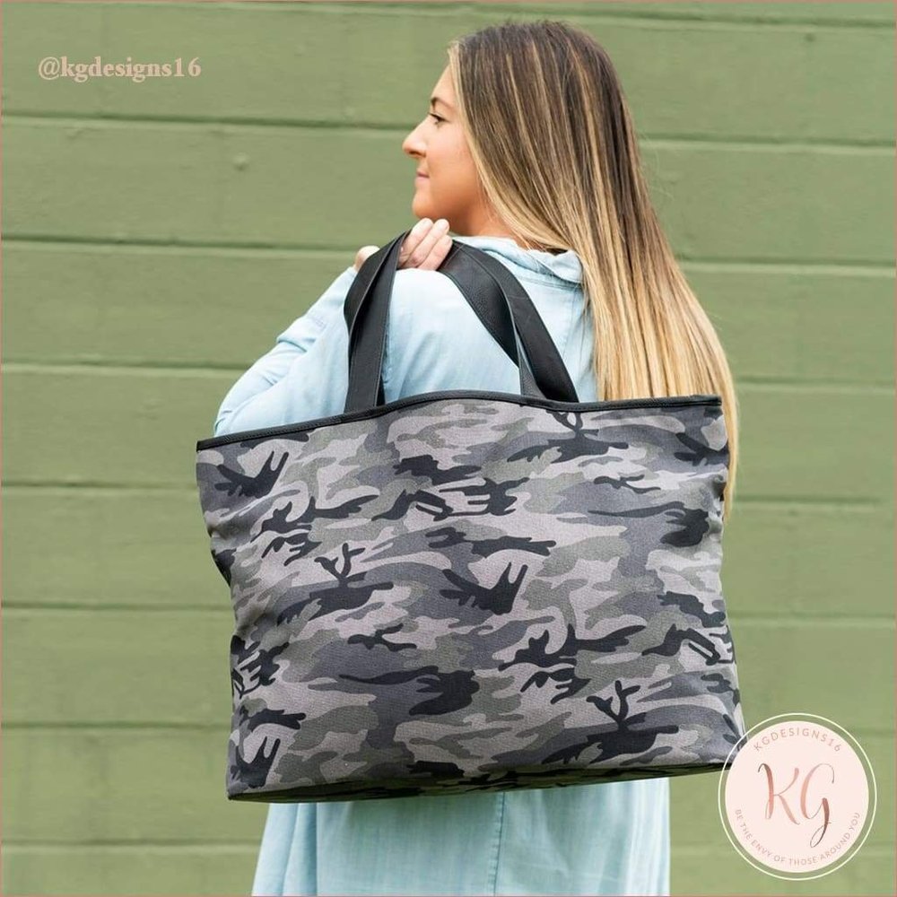 Viv & Lou Black Camo Tote Bag